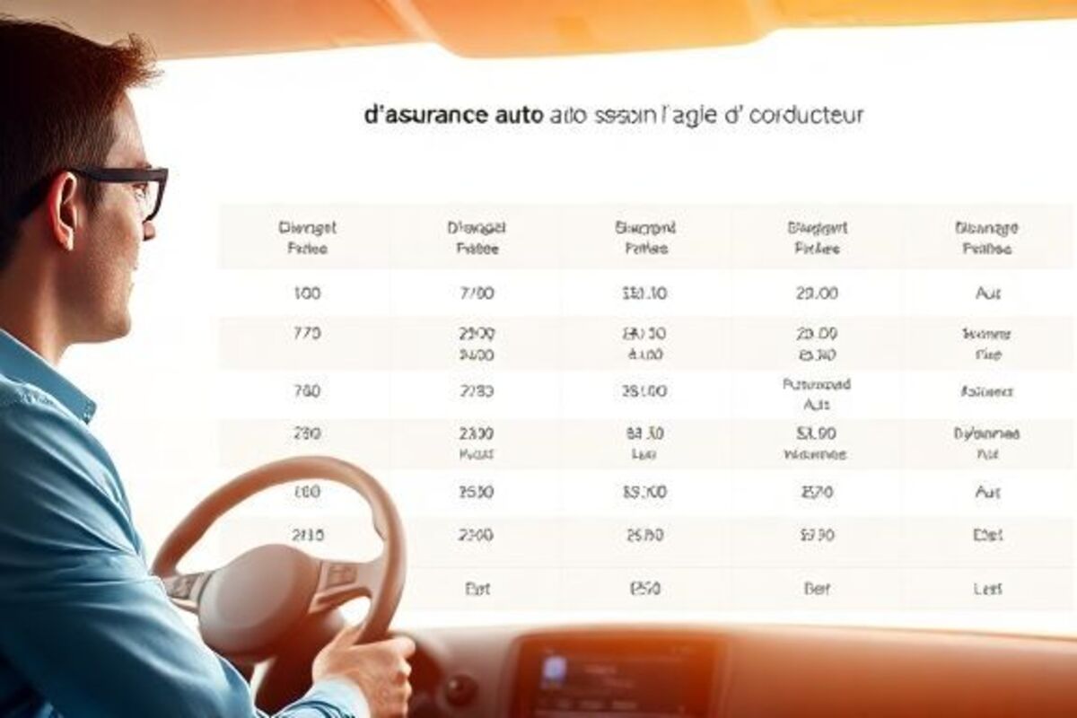Tableau comparatif des prix d'assurance auto selon l'âge du conducteur