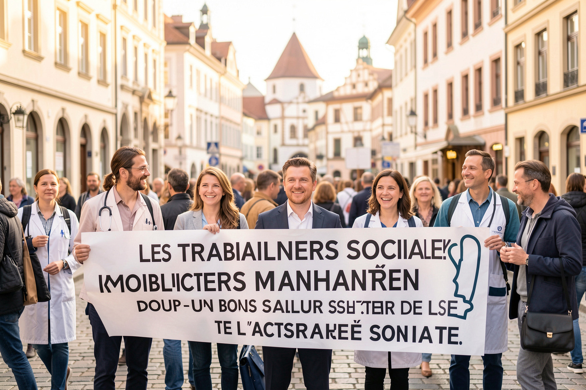 Strasbourg : Les travailleurs sociaux manifestent pour un bonus salarial dans le secteur de l’assurance santé